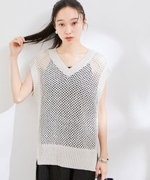 VIS | 【前後2WAY】ラメメッシュニットべスト(ベスト)