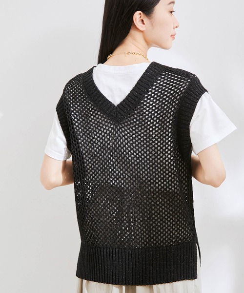 レディース メッシュ ラメ ベスト メッシュ ラメ ベスト（ベスト）｜B:MING by BEAMS（ビーミング
