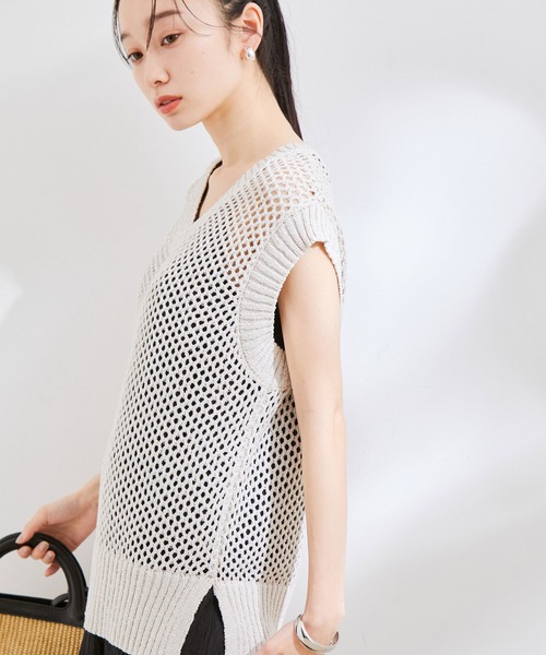 VIS（ビス）の「【前後2WAY】ラメメッシュニットべスト（ベスト・レディース・ホワイト系その他5/ピンク系その他2/ブラック・FREE）」の18枚目の写真