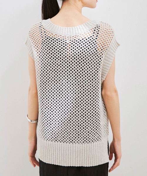 VIS（ビス）の「【前後2WAY】ラメメッシュニットべスト（ベスト・レディース・ホワイト系その他5/ピンク系その他2/ブラック・FREE）」の11枚目の写真