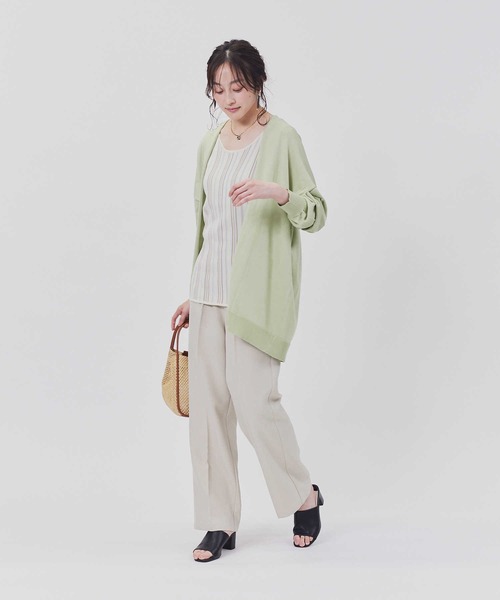 Right-on(ライトオン)の「【接触冷感】【HONEYSUCKLE ROSE】サラサラ冷感カーディガン / UVカット(カーディガン/ボレロ・レディース・ライトグレー/ブラック/ネイビー/グリーン・L/M)」の13枚目の写真
