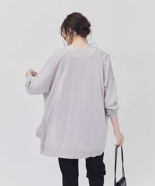 Right-on(ライトオン)の「【接触冷感】【HONEYSUCKLE ROSE】サラサラ冷感カーディガン / UVカット(カーディガン/ボレロ・レディース・ライトグレー/ブラック/ネイビー/グリーン・L/M)」の12枚目の写真