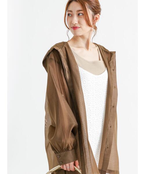 Te chichi（テチチ）の「シアーフードシャツ（シャツ/ブラウス・レディース・ブラウン/ベージュ・ﾌﾘ-）」の3枚目の写真