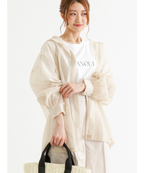 Te chichi（テチチ）の「シアーフードシャツ（シャツ/ブラウス・レディース・ブラウン/ベージュ・ﾌﾘ-）」の2枚目の写真