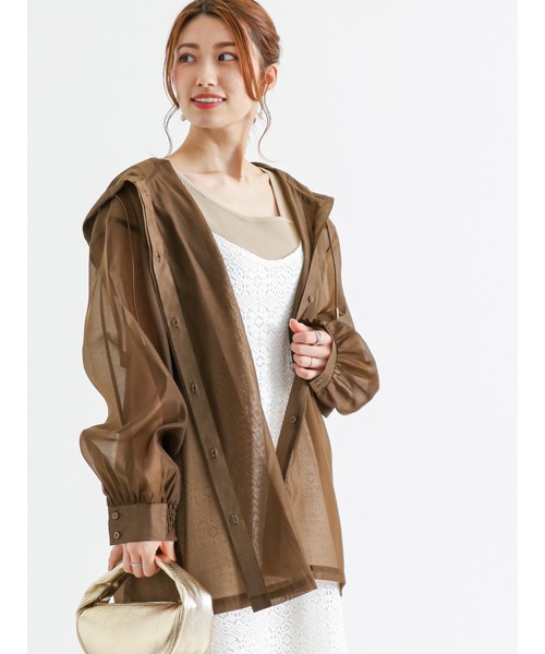 Te chichi（テチチ）の「シアーフードシャツ（シャツ/ブラウス・レディース・ブラウン/ベージュ・ﾌﾘ-）」の5枚目の写真