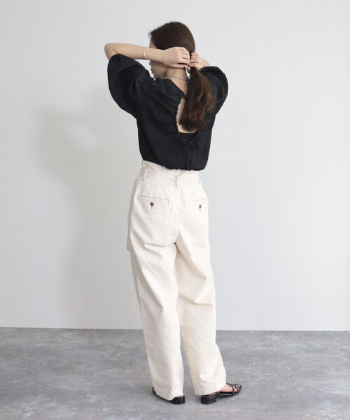 fredy emue(フレディエミュ)の「【fredyemueフレディエミュ】シアーチェックバックオープンブラウス(シャツ/ブラウス・レディース・ブラック系その他/ブラック/オフホワイト・38)」の13枚目の写真