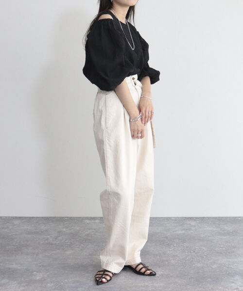 fredy emue(フレディエミュ)の「【fredyemueフレディエミュ】シアーチェックバックオープンブラウス(シャツ/ブラウス・レディース・ブラック系その他/ブラック/オフホワイト・38)」の15枚目の写真