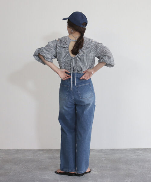 fredy emue(フレディエミュ)の「【fredyemueフレディエミュ】シアーチェックバックオープンブラウス(シャツ/ブラウス・レディース・ブラック系その他/ブラック/オフホワイト・38)」の22枚目の写真