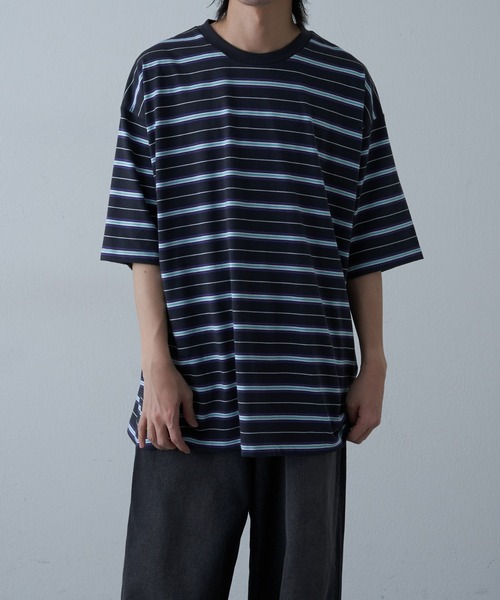 COLONY 2139（コロニートゥーワンスリーナイン）の「マルチボーダー半袖T（Tシャツ/カットソー・メンズ・イエロー/ホワイト/グレー・MEDIUM/LARGE/X-LARGE）」の8枚目の写真