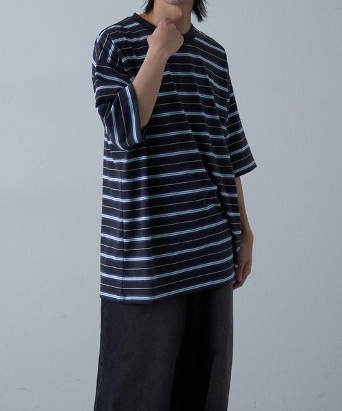 COLONY 2139（コロニートゥーワンスリーナイン）の「マルチボーダー半袖T（Tシャツ/カットソー・メンズ・イエロー/ホワイト/グレー・MEDIUM/LARGE/X-LARGE）」の22枚目の写真