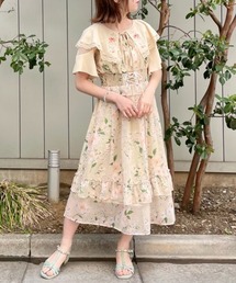 axes femme | ハイビスカス柄ワンピース(ワンピース)