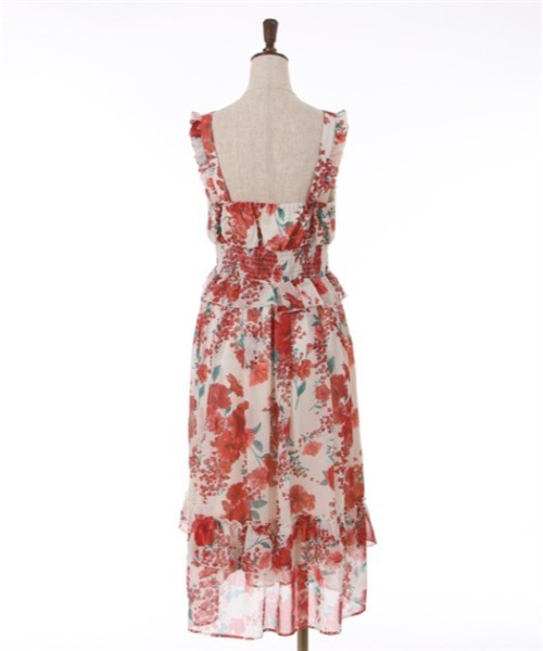 axes femme（アクシーズファム）の「ハイビスカス柄ワンピース（ワンピース・レディース・イエロー/ネイビー/キナリ・FREE）」の4枚目の写真