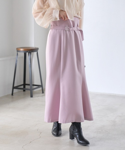 VIS（ビス）の「【防シワ】パウダリーツイルマーメイドスカート（スカート・レディース・ブラック/チャコールグレー/ピンク・S/M）」の3枚目の写真