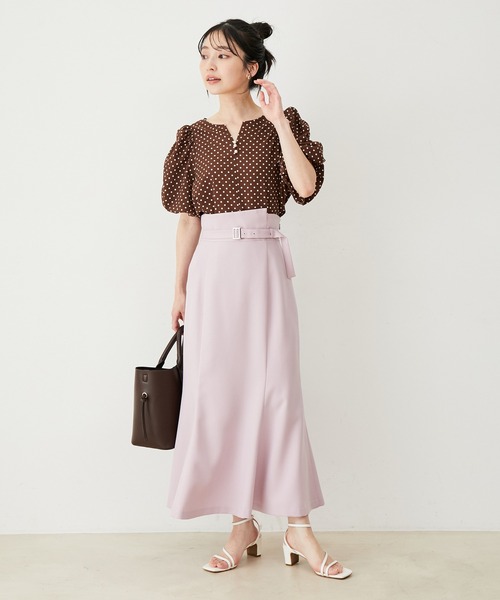 VIS（ビス）の「【防シワ】パウダリーツイルマーメイドスカート（スカート・レディース・ブラック/チャコールグレー/ピンク・S/M）」の22枚目の写真