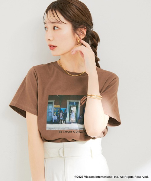 VIS（ビス）の「『エミリー、パリへ行く』コラボレーションフォトTシャツ【洗える】（Tシャツ/カットソー・レディース・ホワイト系その他2/ブラウン系その他2/ホワイト系その他・FREE）」の9枚目の写真
