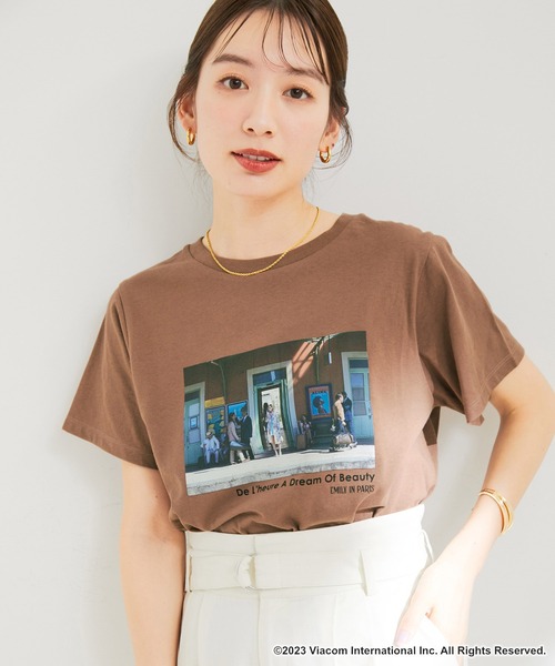 VIS（ビス）の「『エミリー、パリへ行く』コラボレーションフォトTシャツ【洗える】（Tシャツ/カットソー・レディース・ホワイト系その他2/ブラウン系その他2/ホワイト系その他・FREE）」の10枚目の写真