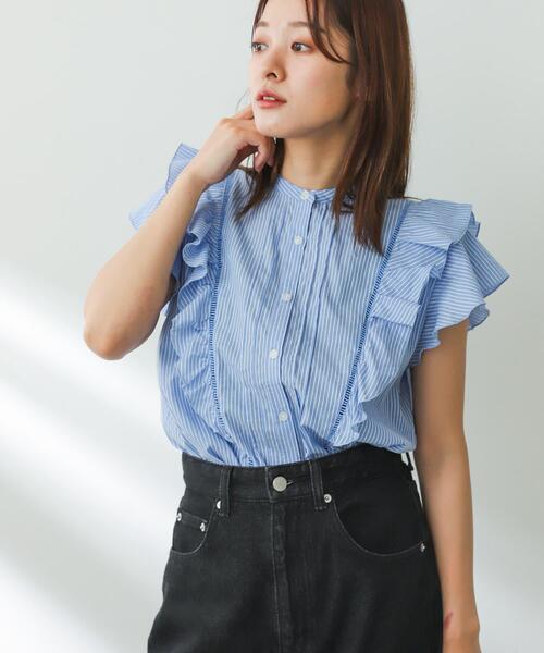 MAKINTOSH LONDON キュプラドビーストライプブラウス キュプラドビーストライプブラウス(トップス)｜MACKINTOSH