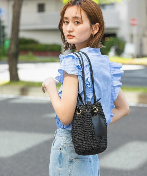 SENSE OF PLACE by URBAN RESEARCH（センスオブプレイスバイアーバンリサーチ）の「ドビーストライプフリルフレンチブブラウス（Tシャツ/カットソー・レディース・オフホワイト/ベージュ系その他/ブルー系その他・ONE）」の13枚目の写真