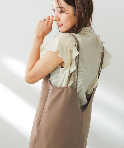SENSE OF PLACE by URBAN RESEARCH（センスオブプレイスバイアーバンリサーチ）の「ドビーストライプフリルフレンチブブラウス（Tシャツ/カットソー・レディース・オフホワイト/ベージュ系その他/ブルー系その他・ONE）」の22枚目の写真