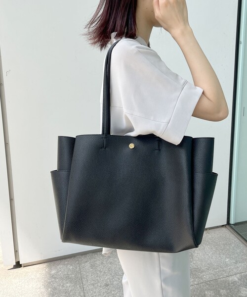 OPAQUE.CLIP(オペークドットクリップ)の「◆【軽量/A4サイズ対応】合皮A4サイズトートバッグ(トートバッグ・レディース・ブラック/グレー/ベージュ・00)」の5枚目の写真