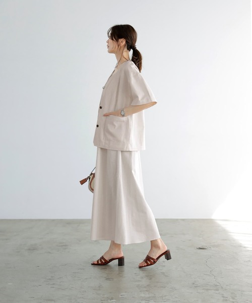 STYLE DELI（スタイルデリ）の「背面リボン麻混キャミワンピース（ワンピース・レディース・オートミール/チョコ・01/02）」の11枚目の写真