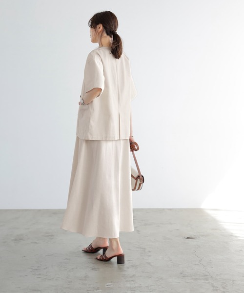 STYLE DELI（スタイルデリ）の「背面リボン麻混キャミワンピース（ワンピース・レディース・オートミール/チョコ・01/02）」の12枚目の写真