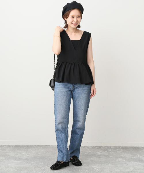 SLOBE IENA（スローブイエナ）の「【La Maison de Lyllis / ラ メゾン ド リリス】  STONCHベレー（ハンチング/ベレー帽・レディース・ホワイト/ブラック・FREE）」の4枚目の写真