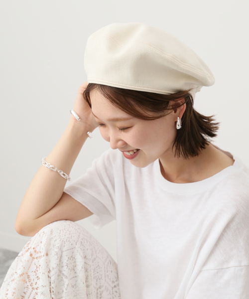 SLOBE IENA（スローブイエナ）の「【La Maison de Lyllis / ラ メゾン ド リリス】  STONCHベレー（ハンチング/ベレー帽・レディース・ホワイト/ブラック・FREE）」の8枚目の写真