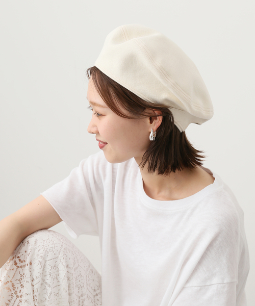 SLOBE IENA（スローブイエナ）の「【La Maison de Lyllis / ラ メゾン ド リリス】  STONCHベレー（ハンチング/ベレー帽・レディース・ホワイト/ブラック・FREE）」の9枚目の写真