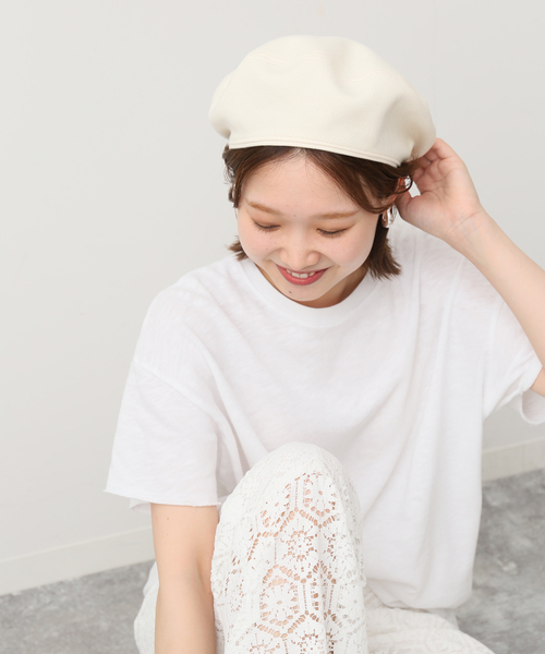 SLOBE IENA（スローブイエナ）の「【La Maison de Lyllis / ラ メゾン ド リリス】  STONCHベレー（ハンチング/ベレー帽・レディース・ホワイト/ブラック・FREE）」の10枚目の写真