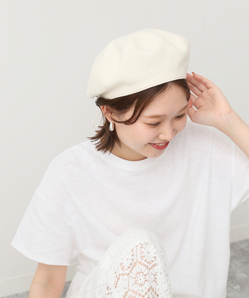SLOBE IENA（スローブイエナ）の「【La Maison de Lyllis / ラ メゾン ド リリス】  STONCHベレー（ハンチング/ベレー帽・レディース・ホワイト/ブラック・FREE）」の11枚目の写真