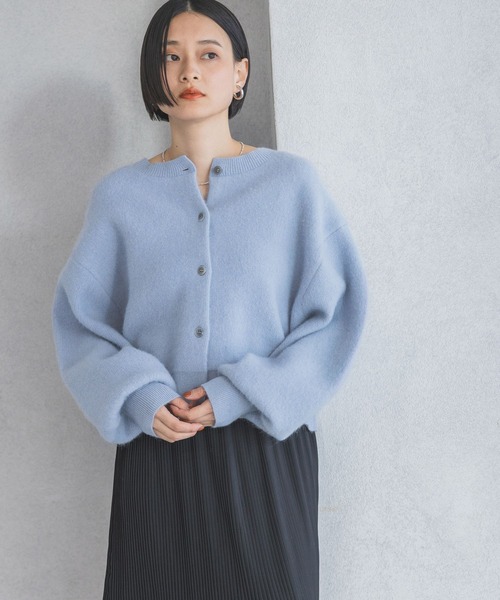 A part by（アパートバイ）の「CNラクーンショートカーディガン（カーディガン/ボレロ・レディース・アイボリー/グレー/チャコールグレー/ブルー/ブラック/ライトブルー・FREE）」の11枚目の写真