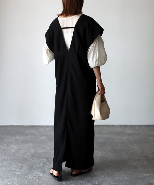 Riberry（リベリー）の「タックジャンパースカート（ジャンパースカート・レディース・ブラック・FREE）」の8枚目の写真