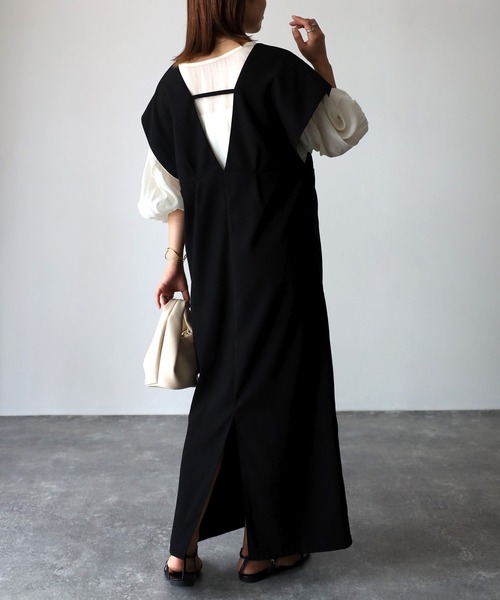 Riberry（リベリー）の「タックジャンパースカート（ジャンパースカート・レディース・ブラック・FREE）」の5枚目の写真