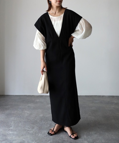 Riberry（リベリー）の「タックジャンパースカート（ジャンパースカート・レディース・ブラック・FREE）」の12枚目の写真