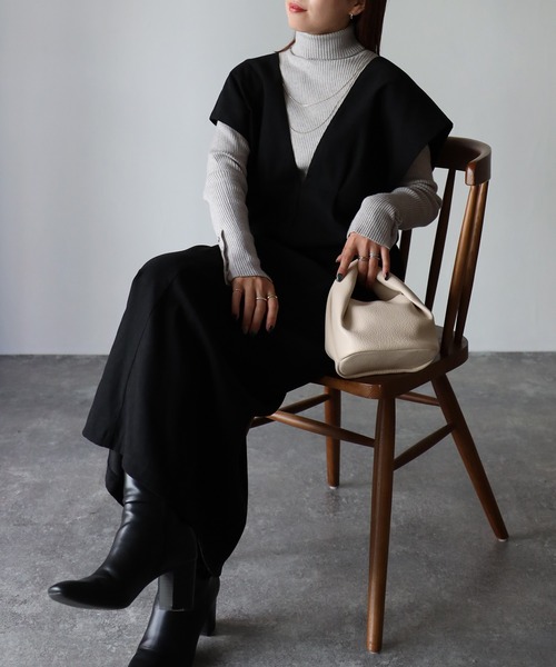 Riberry（リベリー）の「タックジャンパースカート（ジャンパースカート・レディース・ブラック・FREE）」の18枚目の写真