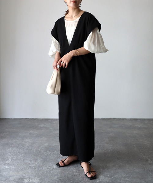 Riberry（リベリー）の「タックジャンパースカート（ジャンパースカート・レディース・ブラック・FREE）」の15枚目の写真