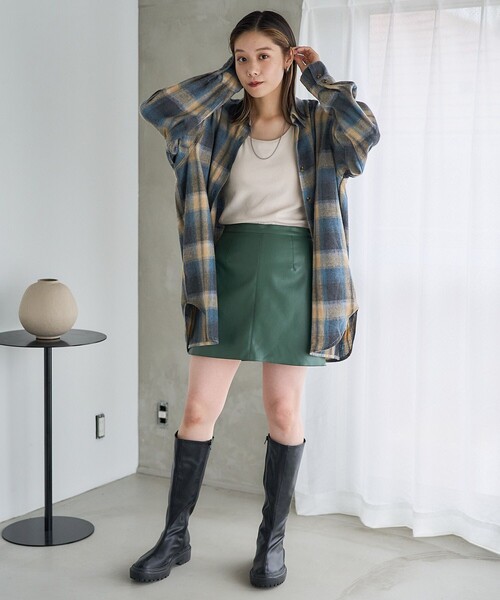 ブラウス シャツ PUBLUX/パブリュクス オーバーサイズ チェックシャツ　限定展開 レディース セール】PUBLUX/パブリュクス オーバーサイズチェックシャツ