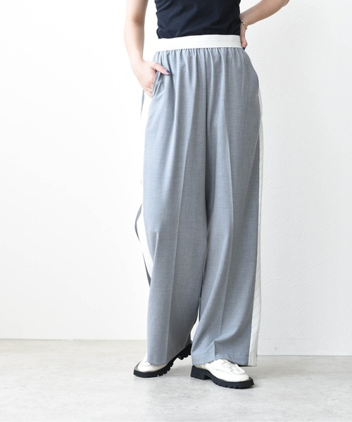 Eimee Law(エイミーロウ)の「3TEXバックストライプ スラックスパンツ(スラックス・レディース・ブラック/チャコールグレー/グレー・38)」の18枚目の写真