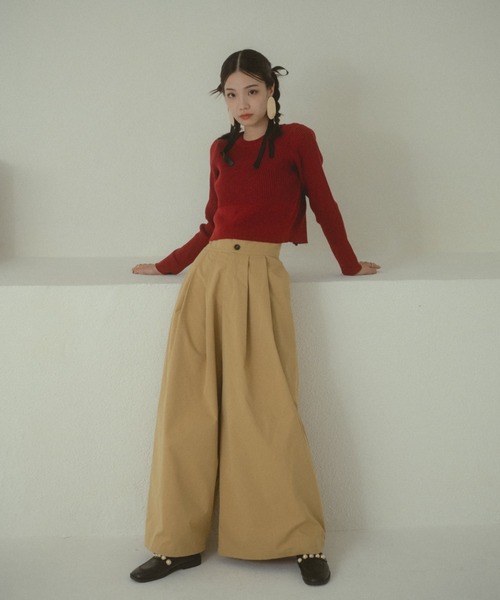 VANNIE U（ヴァニーユー）の「ダブルタックボリュームパンツ（その他パンツ・レディース・ブラック/ベージュ・S/M/L）」の21枚目の写真