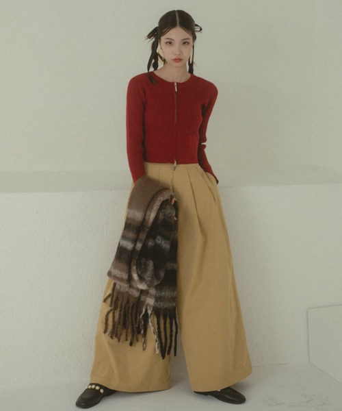 VANNIE U（ヴァニーユー）の「ダブルタックボリュームパンツ（その他パンツ・レディース・ブラック/ベージュ・S/M/L）」の7枚目の写真