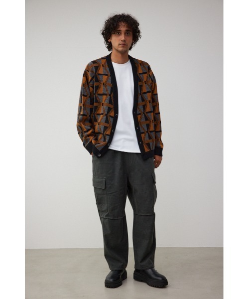 AZUL by moussy(アズールバイマウジー)の「レトロ総柄ジャガードカーディガン(カーディガン/ボレロ・メンズ・イエロー系その他/ブラック系その他/レッド系その他・MEDIUM/LARGE)」の9枚目の写真