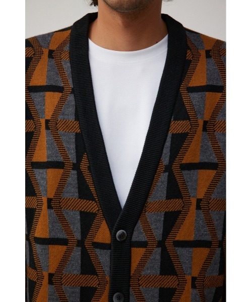 AZUL by moussy(アズールバイマウジー)の「レトロ総柄ジャガードカーディガン(カーディガン/ボレロ・メンズ・イエロー系その他/ブラック系その他/レッド系その他・MEDIUM/LARGE)」の13枚目の写真