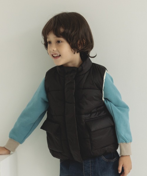 pairmanon（ペアマノン）の「ポケット付き 中綿ダウンベスト（ダウンベスト・キッズ・オリーブ/アイボリー/ブラック・120/130/150/110/100/140/90）」の3枚目の写真
