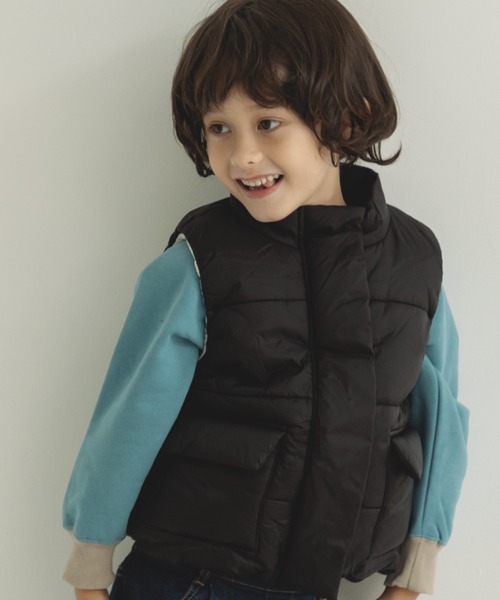 pairmanon（ペアマノン）の「ポケット付き 中綿ダウンベスト（ダウンベスト・キッズ・オリーブ/アイボリー/ブラック・120/130/150/110/100/140/90）」の6枚目の写真