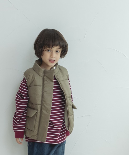 pairmanon（ペアマノン）の「ポケット付き 中綿ダウンベスト（ダウンベスト・キッズ・オリーブ/アイボリー/ブラック・120/130/150/110/100/140/90）」の9枚目の写真