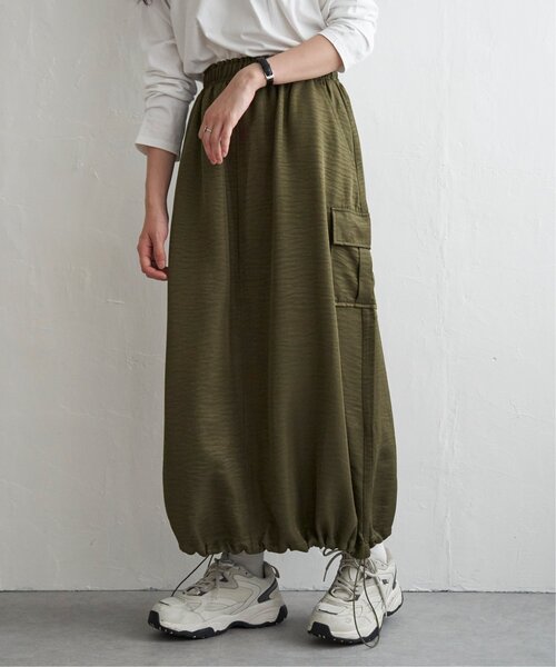ヴィンテージツイルミリタリーカーゴスカート(取り扱い店舗限定) スカート Ree＆Mee すそ絞り ビンテージツイル ミリタリー カーゴ パラシュートワイド バルーン スカ−ト