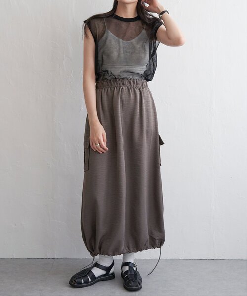 VENCEEXCHANGE（ヴァンスエクスチェンジ）の「【2WAY】ヴィンテージツイルカーゴスカート（スカート・レディース・ブラック/グレー/ブラウン系/グリーン・FREE）」の12枚目の写真