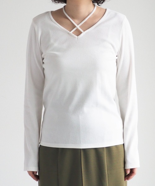 cepo(セポ)の「ホルターネックリブロンTee(Tシャツ/カットソー・レディース・オフホワイト/チャコール・M)」の20枚目の写真