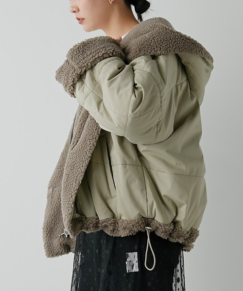 GALLARDAGALANTE(ガリャルダガランテ)の「リバーシブルボアブルゾン(ブルゾン・レディース・ブラック/モカ・FREE)」の16枚目の写真